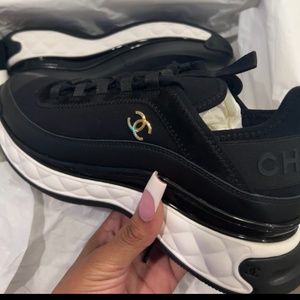 Chanel Velvet Calfskin Mixed Fibers CC Sneaker